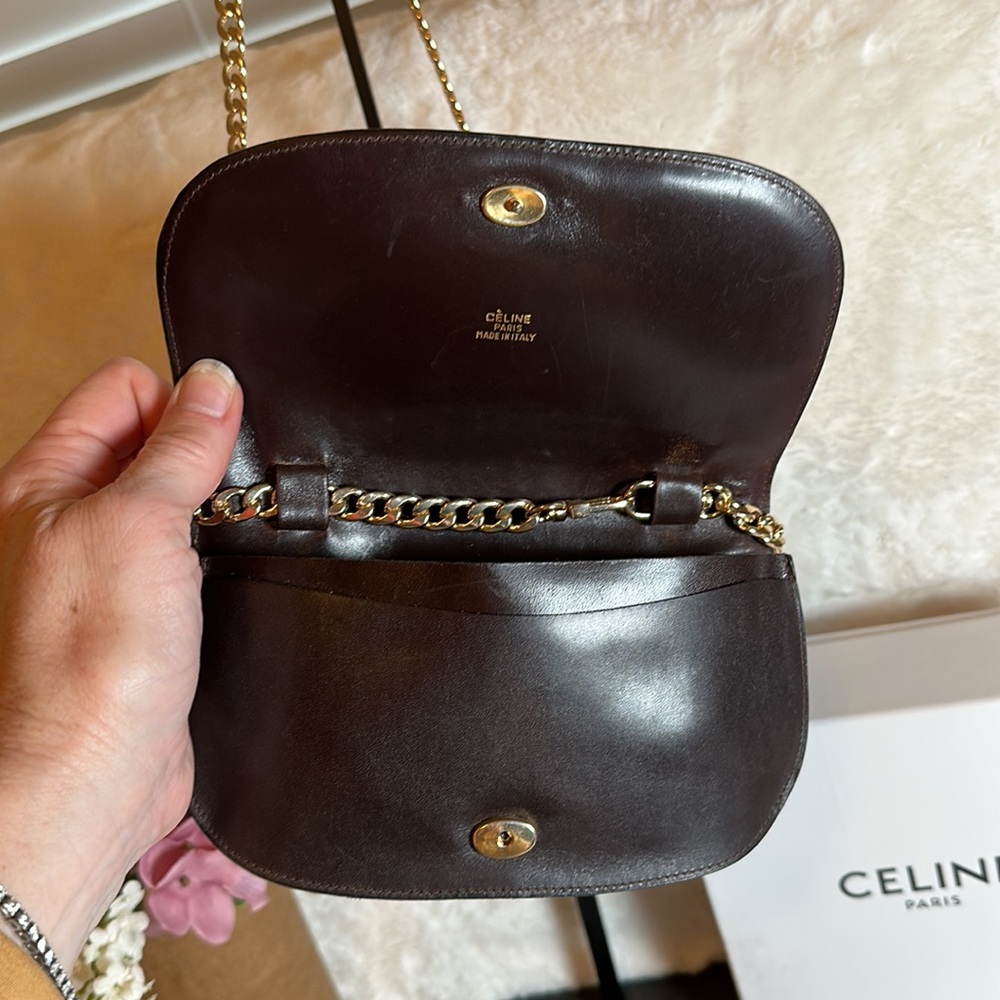 CELINE 🤎 Authentic rare wallet/chain carriage canvas/leather trim Belt bag etc - Picture 8 of 15